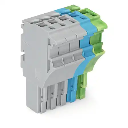 1-conductor female plug; 2.5 mm²; 5-pole; 2,50 mm²; gray, blue, green-yellow Wago Cel mai bun preț