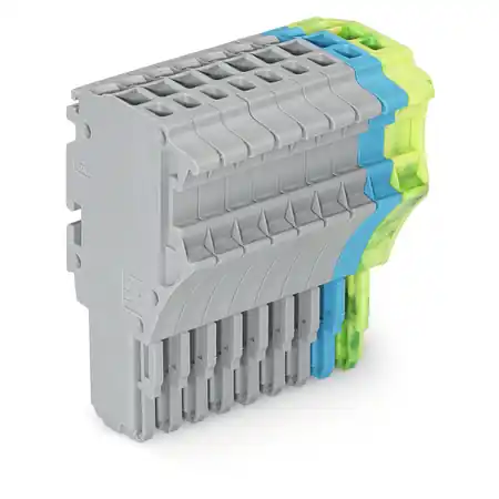1-conductor female plug; 1.5 mm²; 9-pole; 1,50 mm²; gray, blue, green-yellow Wago Preț promoțional