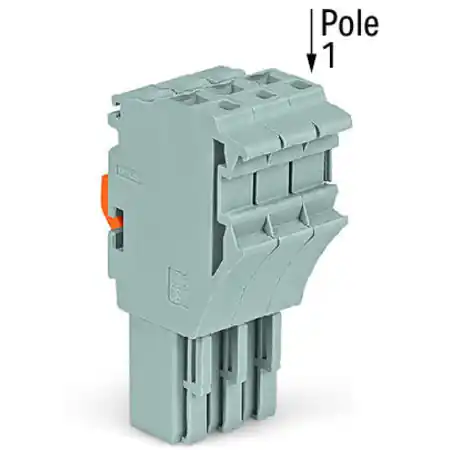1-conductor female plug; 2.5 mm²; 4-pole; 2,50 mm²; gray Wago Retur gratuit