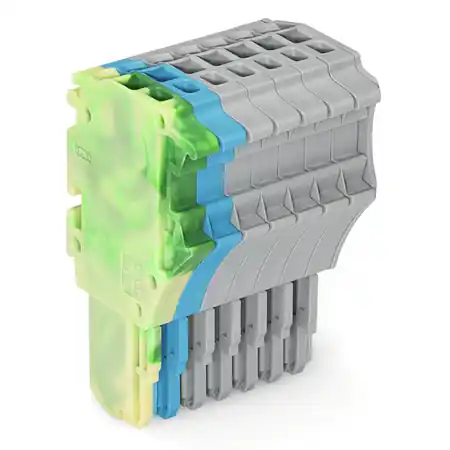 1-conductor female plug; 1.5 mm²; 7-pole; 1,50 mm²; green-yellow, blue, gray Wago Promoție