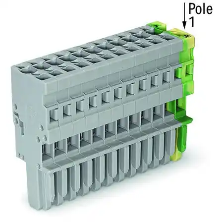 1-conductor female plug; 4 mm²; 14-pole; 4,00 mm²; gray, green-yellow Wago Reduceri