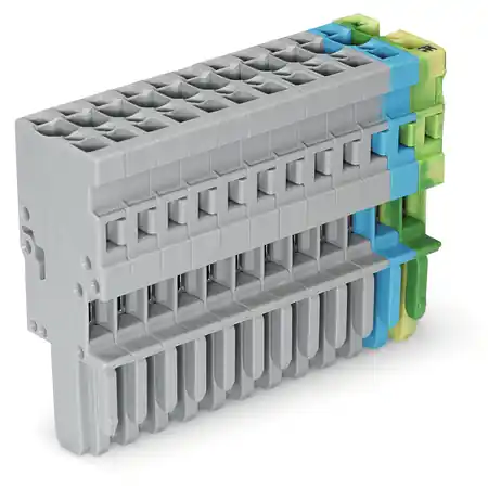 1-conductor female plug; 4 mm²; 12-pole; 4,00 mm²; gray, blue, green-yellow Wago Ofertă de sezon