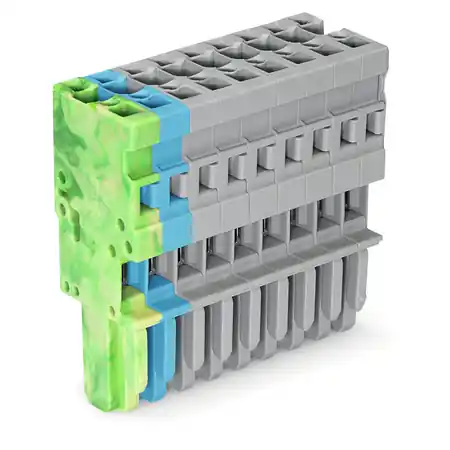 1-conductor female plug; 4 mm²; 9-pole; 4,00 mm²; green-yellow, blue, gray Wago Cel mai bun preț