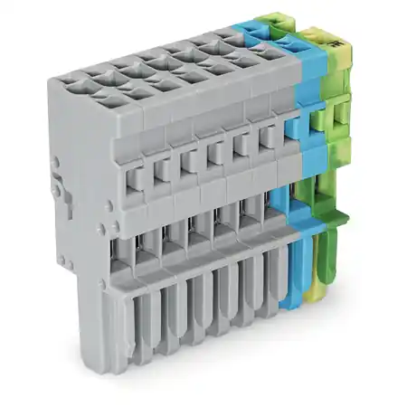 Ultima șansă 1-conductor female plug; 4 mm²; 9-pole; 4,00 mm²; gray, blue, green-yellow Wago