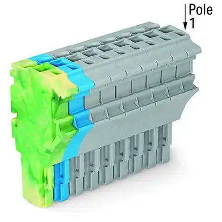 1-conductor female plug; 2.5 mm²; 11-pole; 2,50 mm²; green-yellow, blue, gray Wago Chilipir
