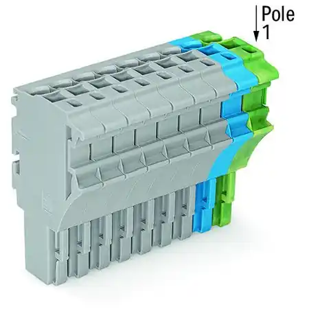 1-conductor female plug; 2.5 mm²; 11-pole; 2,50 mm²; gray, blue, green-yellow Wago Cel mai bun preț