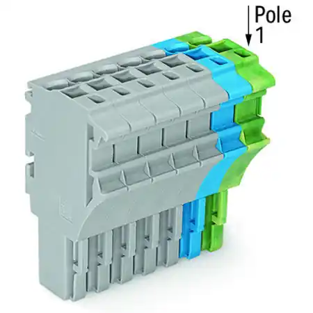 1-conductor female plug; 2.5 mm²; 8-pole; 2,50 mm²; gray, blue, green-yellow Wago Comandă acum