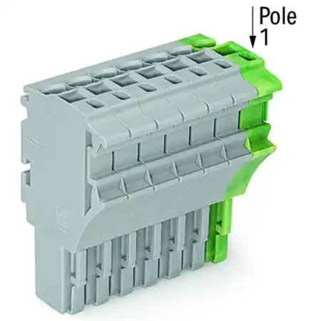 1-conductor female plug; 2.5 mm²; 8-pole; 2,50 mm²; gray, green-yellow Wago Comandă acum