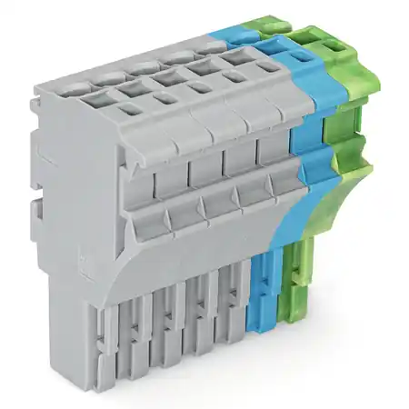 1-conductor female plug; 2.5 mm²; 7-pole; 2,50 mm²; gray, blue, green-yellow Wago Promoție