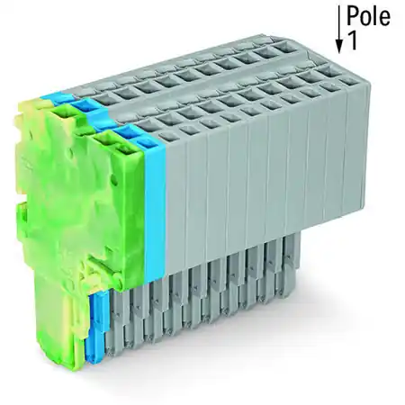 Ultima șansă 2-conductor female connector; 1.5 mm²; 15-pole; 1,50 mm²; green-yellow, blue, gray Wago