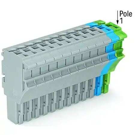 1-conductor female plug; 2.5 mm²; 14-pole; 2,50 mm²; gray, blue, green-yellow Wago Cel mai vândut