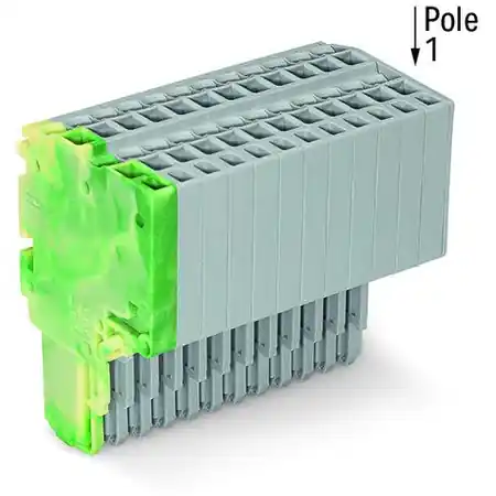 2-conductor female connector; 1.5 mm²; 13-pole; 1,50 mm²; green-yellow, gray Wago Mai ieftin