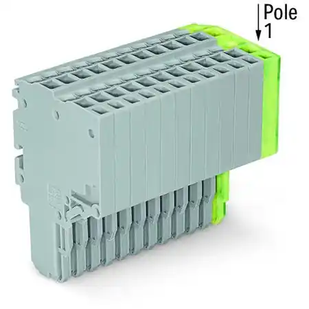 2-conductor female connector; 1.5 mm²; 13-pole; 1,50 mm²; gray, green-yellow Wago Livrare expres