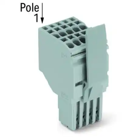 2-conductor female connector; Locking lever; 1.5 mm²; 12-pole; 1,50 mm²; gray Wago Expediere rapidă