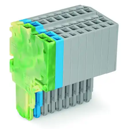 2-conductor female connector; 1.5 mm²; 9-pole; 1,50 mm²; green-yellow, blue, gray Wago Cumpărături sigure