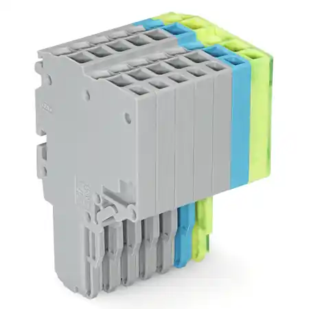 2-conductor female connector; 1.5 mm²; 7-pole; 1,50 mm²; gray, blue, green-yellow Wago Livrare gratuită
