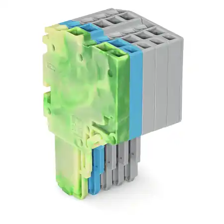 2-conductor female connector; 1.5 mm²; 5-pole; 1,50 mm²; green-yellow, blue, gray Wago Livrare rapidă