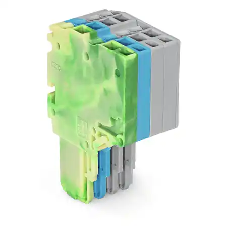 2-conductor female connector; 1.5 mm²; 4-pole; 1,50 mm²; green-yellow, blue, gray Wago Retur ușor