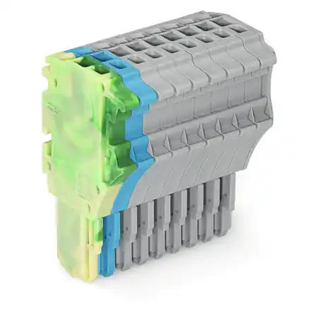 1-conductor female plug; 1.5 mm²; 9-pole; 1,50 mm²; green-yellow, blue, gray Wago Preferatul clienților