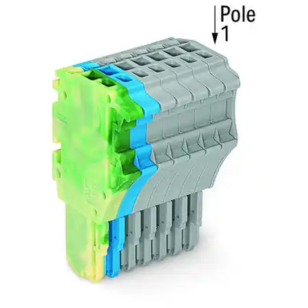 Ofertă de sezon 1-conductor female plug; 1.5 mm²; 8-pole; 1,50 mm²; green-yellow, blue, gray Wago
