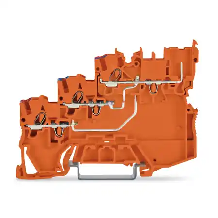 3-conductor sensor supply terminal block; for PNP (positive) switching sensors; 1 mm²; Push-in CAGE CLAMP®; 1,00 mm²; orange Wago Reducere extra