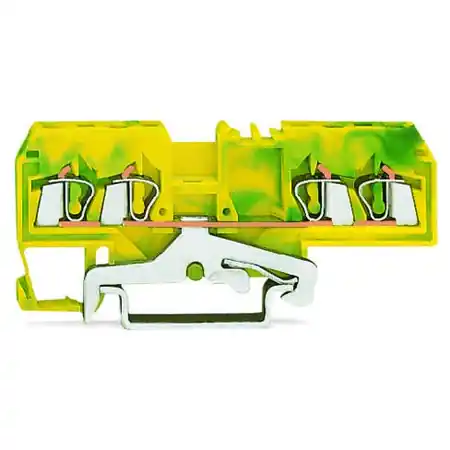 4-conductor ground terminal block; 2.5 mm²; suitable for Ex e II applications; center marking; for DIN-rail 35 x 15 and 35 x 7.5; CAGE CLAMP®; 2,50 mm²; green-yellow Wago Livrare gratuită