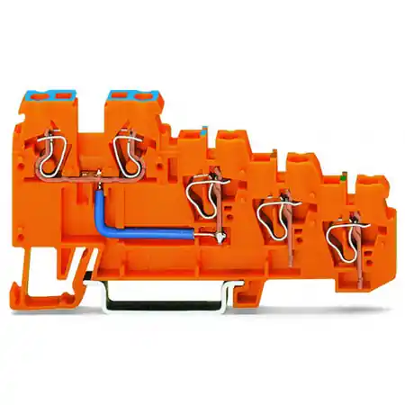 4-conductor sensor supply terminal block; Internal commoning, 9 A; with colored conductor entries; 2.5 mm²; CAGE CLAMP®; 2,50 mm²; orange Wago Livrare expres