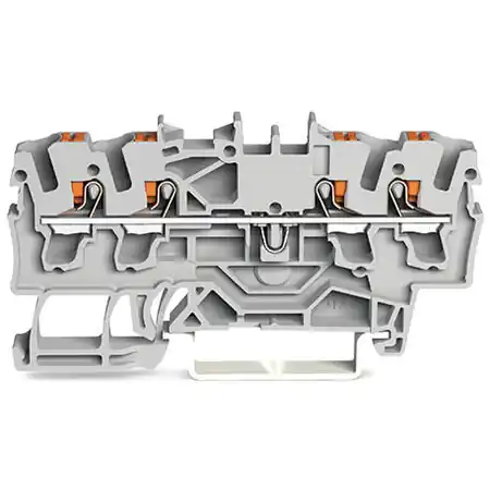 4-conductor through terminal block; with push-button; 2.5 mm²; with test port; suitable for Ex e II applications; side and center marking; for DIN-rail 35 x 15 and 35 x 7.5; Push-in CAGE CLAMP®; 2,50 mm²; red Wago Cumpărături sigure