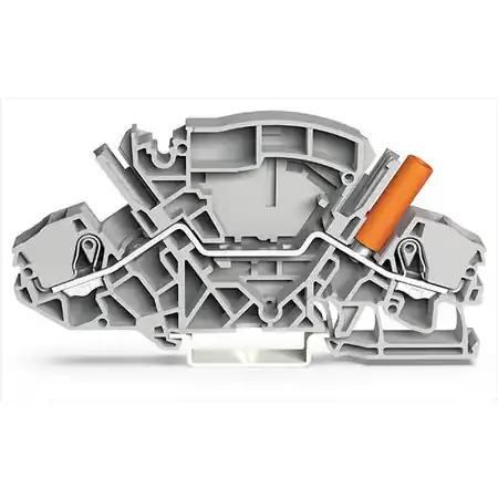 2-conductor through terminal block; 6 mm²; with touch-proof test socket; for 4 mm Ø test plugs; side and center marking; for DIN-rail 35 x 15 and 35 x 7.5; Push-in CAGE CLAMP®; 6,00 mm²; blue Wago Premium