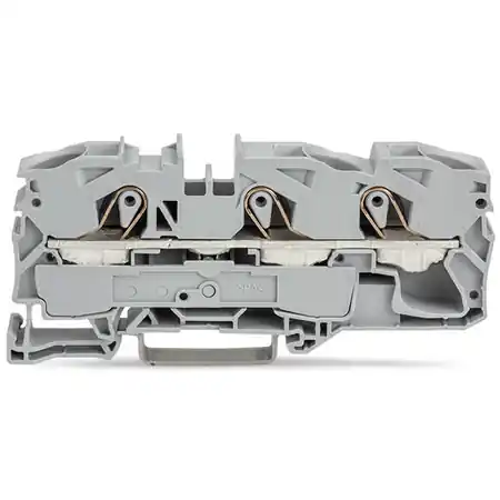 3-conductor through terminal block; 16 mm²; suitable for Ex e II applications; side and center marking; for DIN-rail 35 x 15 and 35 x 7.5; Push-in CAGE CLAMP®; 16,00 mm²; red Wago Expediere rapidă