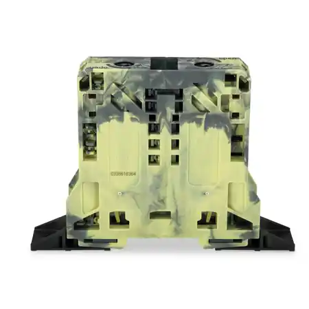 2-conductor through terminal block; 50 mm²; lateral marker slots; with fixing flanges; POWER CAGE CLAMP; 50,00 mm²; dark gray-yellow Wago Preț mic