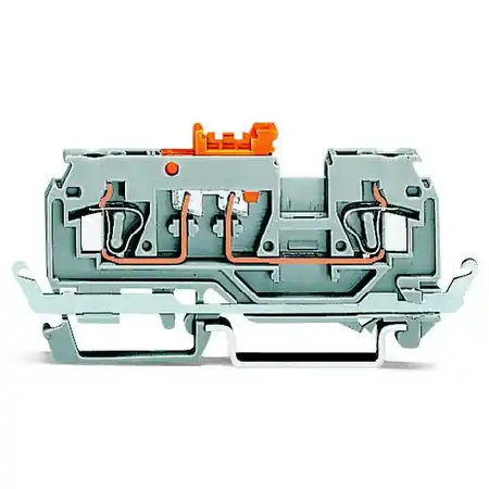 2-conductor disconnect/test terminal block; with shield contact; with test port; for 2 mm and 3 mm Ø test plugs; for DIN-rail 35 x 15 and 35 x 7.5; 2.5 mm²; CAGE CLAMP®; 2,50 mm²; gray Wago Reduceri