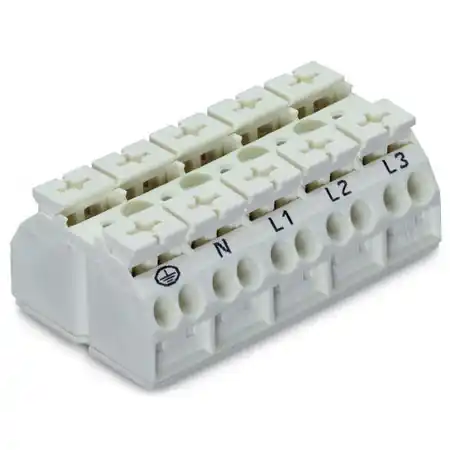 4-conductor chassis-mount terminal strip; suitable for Ex e II applications; 5-pole; PE-N-L1-L2-L3; without ground contact; for 3 mm ø screw and nut; 4 mm²; 4,00 mm²; white Wago Ofertă de sezon