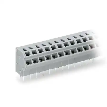 2-conductor PCB terminal block; 0.75 mm²; Pin spacing 5/5.08 mm; 3-pole; PUSH WIRE®; 0,75 mm²; gray Wago Reducere specială
