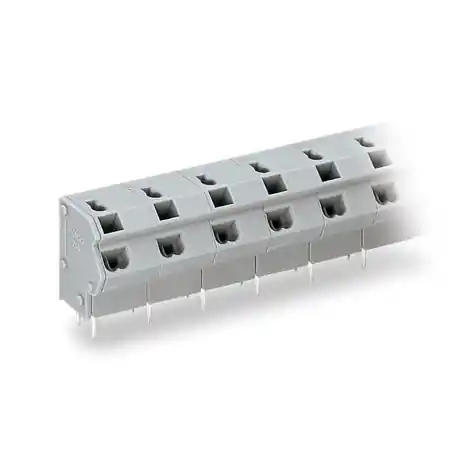 2-conductor PCB terminal block; 0.75 mm²; Pin spacing 10/10.16 mm; 16-pole; PUSH WIRE®; 0,75 mm²; gray Wago Cumpărături sigure