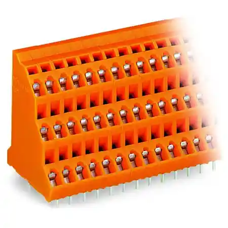 Vezi acum Triple-deck PCB terminal block; 2.5 mm²; Pin spacing 5.08 mm; 3 x 12-pole; CAGE CLAMP®; 2,50 mm²; orange Wago