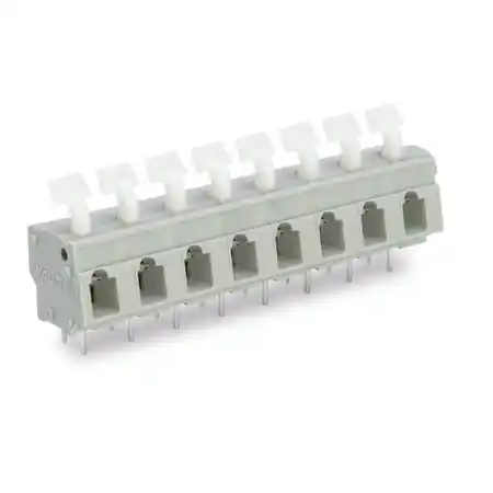 Ultima șansă PCB terminal block; push-button; 2.5 mm²; Pin spacing 7.5/7.62 mm; 5-pole; CAGE CLAMP®; commoning option; 2,50 mm²; gray Wago