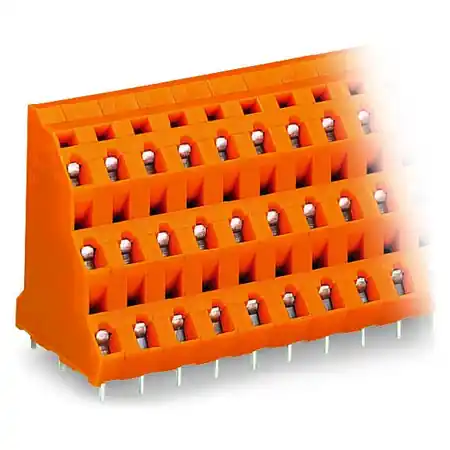 Triple-deck PCB terminal block; 2.5 mm²; Pin spacing 7.62 mm; 3 x 3-pole; CAGE CLAMP®; 2,50 mm²; orange Wago Livrare expres