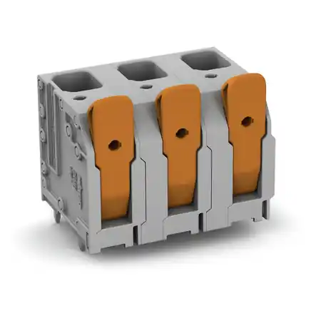 Ultima șansă PCB terminal block; lever; 16 mm²; Pin spacing 15 mm; 5-pole; Push-in CAGE CLAMP®; 16,00 mm²; gray Wago