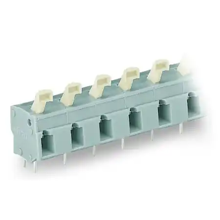Vezi acum PCB terminal block; push-button; 2.5 mm²; Pin spacing 10/10.16 mm; 5-pole; CAGE CLAMP®; commoning option; 2,50 mm²; gray Wago