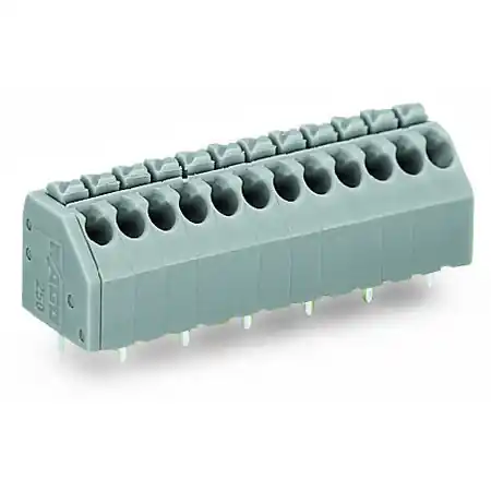 Bestseller PCB terminal block; push-button; 1.5 mm²; Pin spacing 3.5 mm; 6-pole; Push-in CAGE CLAMP®; 1,50 mm²; gray Wago
