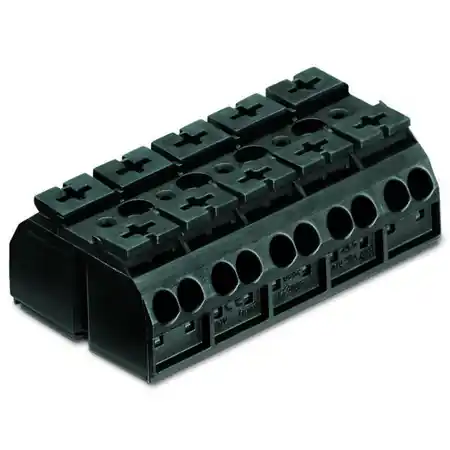 4-conductor chassis-mount terminal strip; 5-pole; without ground contact; for 3 mm ø screw and nut; 4 mm²; 4,00 mm²; black Wago Cumpără acum