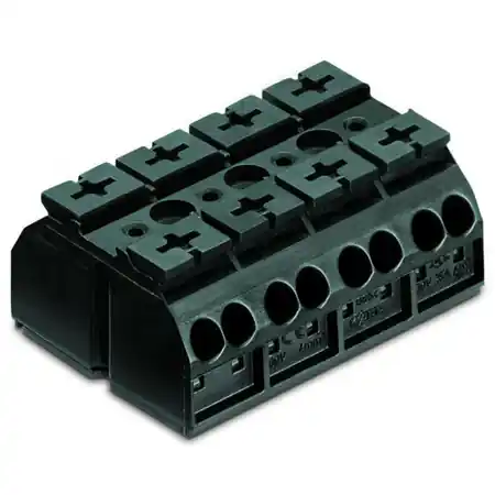4-conductor chassis-mount terminal strip; 4-pole; without ground contact; 4 mm²; 4,00 mm²; black Wago Ofertă exclusivă