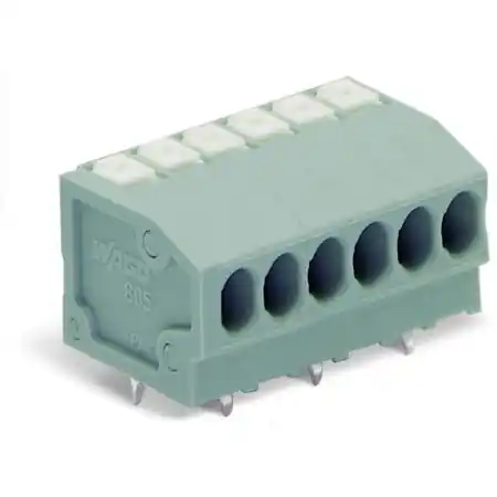Ultima șansă PCB terminal block; push-button; 1.5 mm²; Pin spacing 3.5 mm; 2-pole; Push-in CAGE CLAMP®; 1,50 mm²; gray Wago